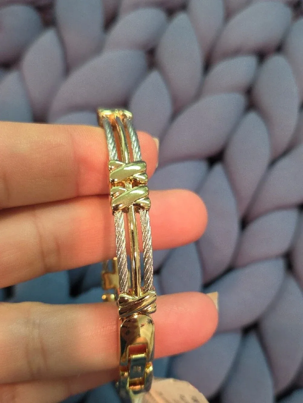 Anne Klein Two-Tone Gold and Silver Bracelet Watch